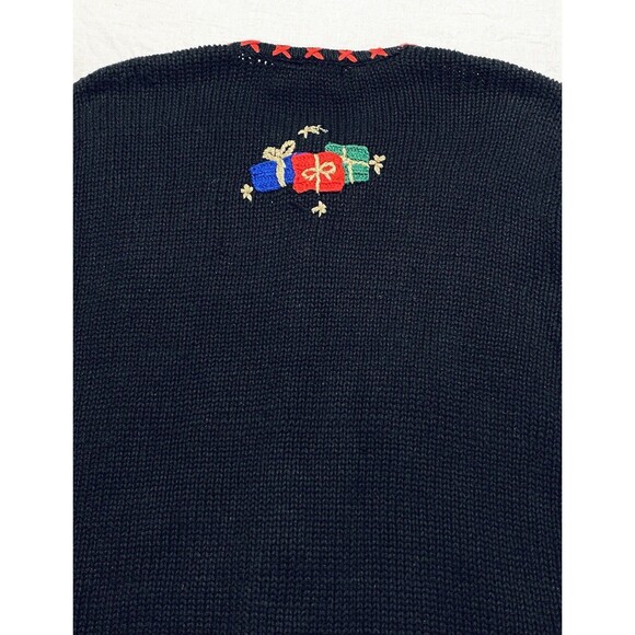 Vintage Parisian Works Christmas Cardigan Sweater Embellished Trees Snowman Sz S - Picture 11 of 15